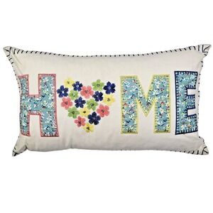 HOME Duck Down Feathers Throw Pillow 12x20 Sequins Embroidered by Cynthia Rowley